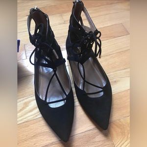 Aquazurra Belgravia suede point toe flats